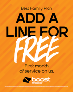 Boost add a line a FREE for one month